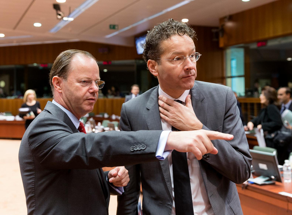 Met minister van Financiën en Eurogroep-voorzitter Jeroen Dijsselbloem. Beeld getty
