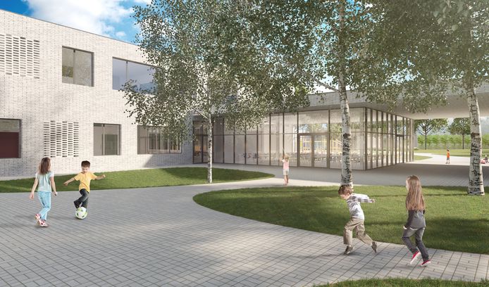 Renderbeelden voor de toekomstige school - Vilvoorde Houtem
