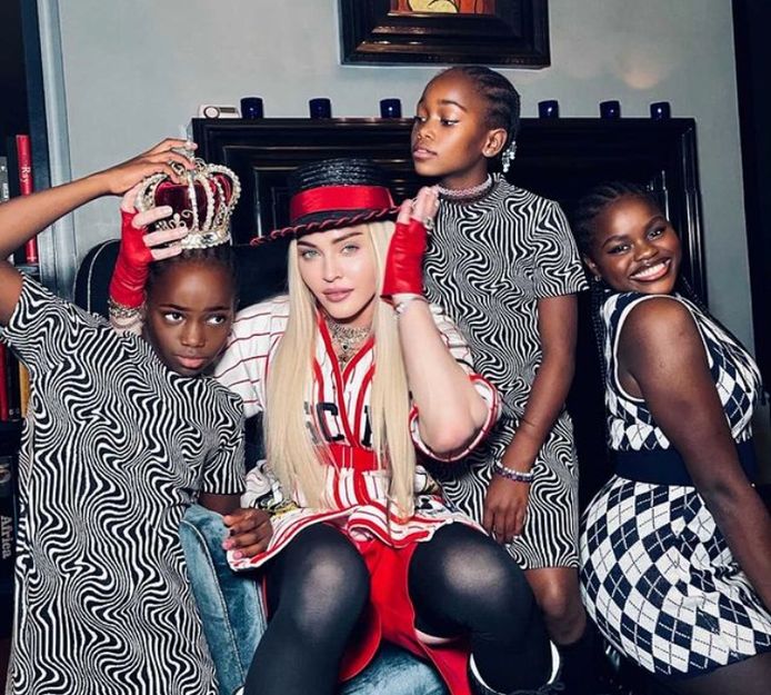 Madonna met haar jongste kinderen.
