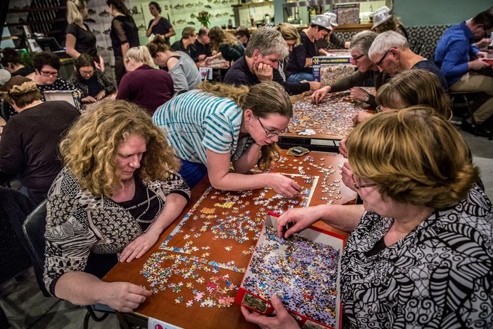 Het NK Legpuzzelen vorig jaar.