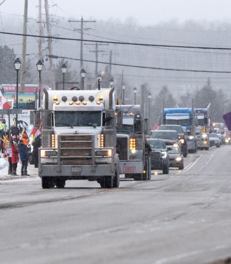 ‘Vrijheidskonvooi’ Canadese truckers bijna in hoofdstad voor afsluitend coronaprotest