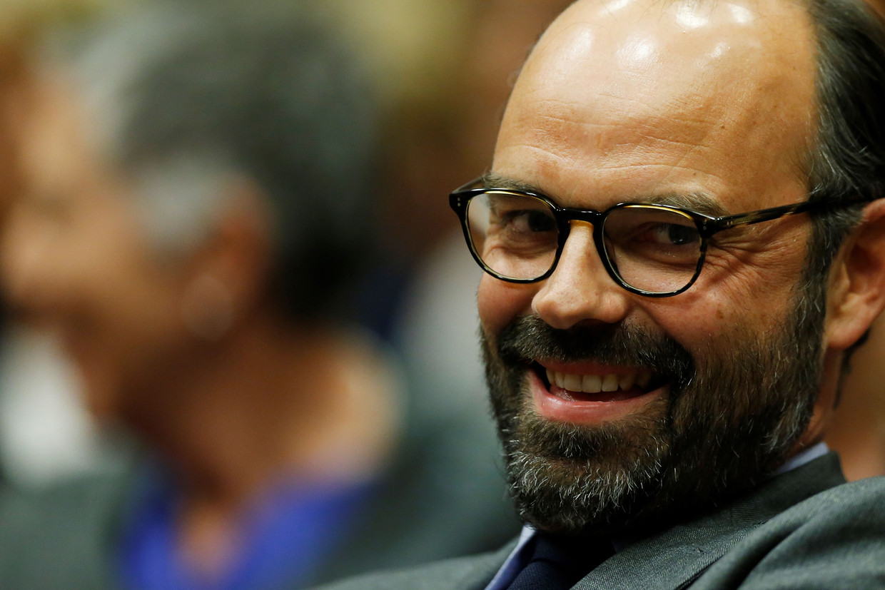 Edouard Philippe, tot nu toe burgemeester van de Franse havenstad Le Havre en vandaag aangesteld als premier van Frankrijk. Beeld AFP