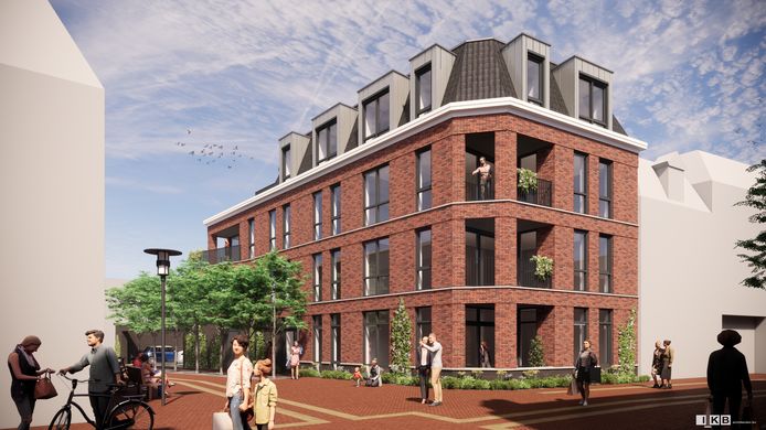 Het nieuwe appartementengebouw op de hoek van de Hagengracht en de Grotestraat.