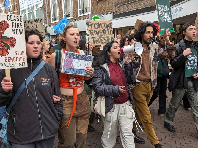 Pro-Palestina-demonstratie in Middelburg na uitreiking Four Freedoms Awards 