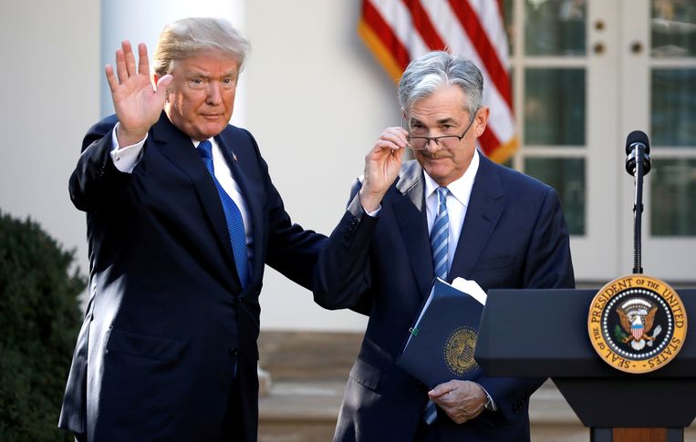 President Donald Trump met bankier Jerome Powell.  Beeld REUTERS