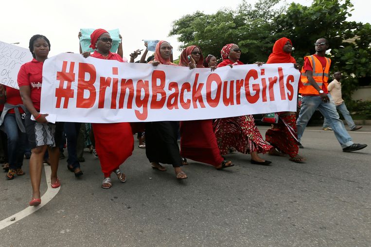 Demonstratie in Nigeria na de ontvoering van de Chibok-meisjes om ze terug te krijgen uit de handen van Boko Haram. Beeld REUTERS