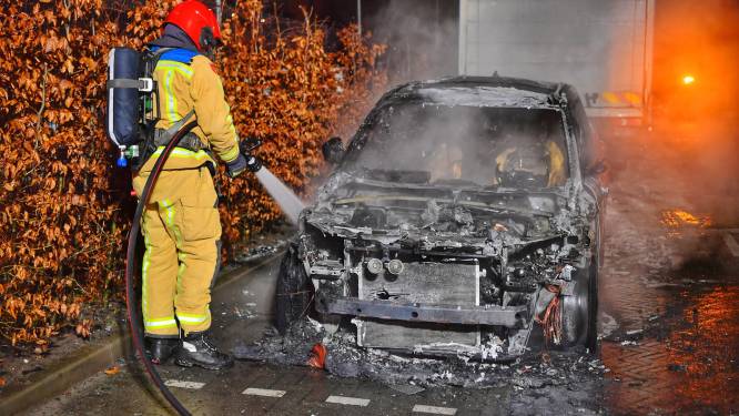 Geparkeerde auto gaat in vlammen op in Waalre