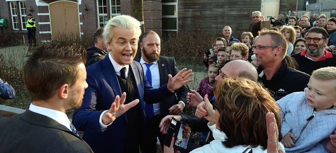 Geert Wilders tijdens zijn bezoek aan Sint Willebrord, dit voorjaar.