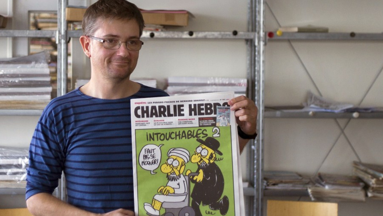 Vandaag werden spotprenten gepubliceerd van de profeet Mohammed door het Franse satirische tijdschrift Charlie Hebdo. Beeld ANP