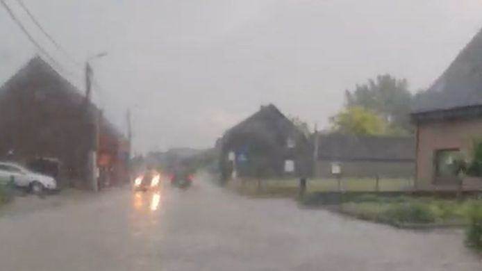 Wateroverlast in Opwijk.