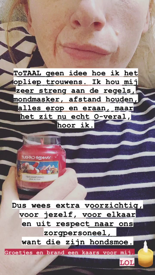 Linde Merckpoel heeft corona, zo laat ze weten via Instagram.