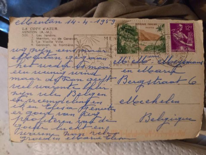 MECHELEN - Het postkaartje, verstuurd in 1959, was maar liefst 63 jaar onderweg