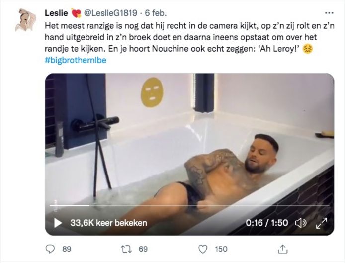 Leroy uit 'Big Brother' krijgt online veel afkeurende commentaren.