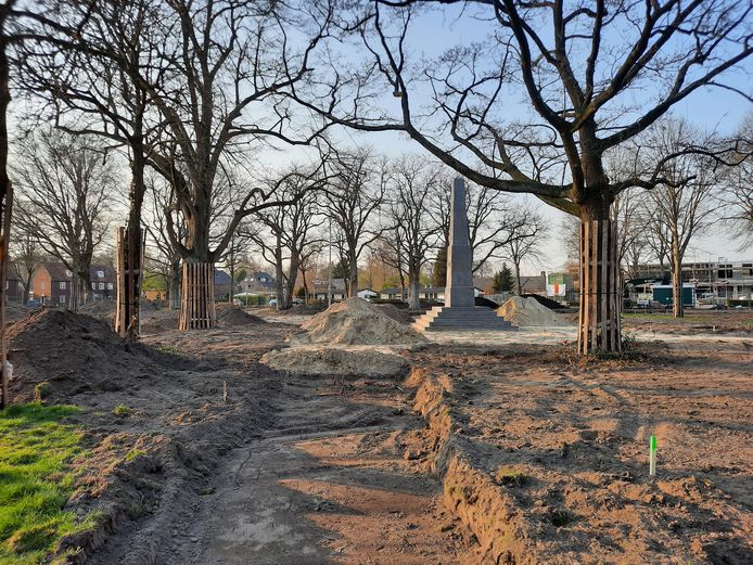 Werkzaamheden in het Mertersempark in Breda.
