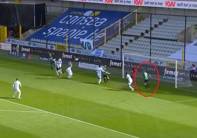 AA Gent overweegt stappen na cruciale buitenspelfase, buitenspellijn kon niet getrokken worden omdat cameraman te laat op post was
