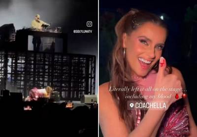 KIJK. ‘Maneater’-zangeres Nelly Furtado maakt lelijke smak tijdens haar optreden op Coachella