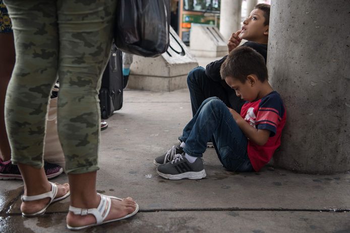 Kinderen aan de Mexicaanse grens.