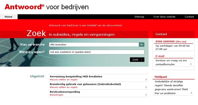 De website Antwoord voor bedrijven.nl