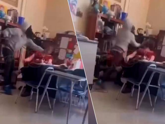 KIJK. Amerikaanse leerling slaat tot twee keer toe leerkracht vol in het gezicht, die op haar beurt ijzig kalm blijft