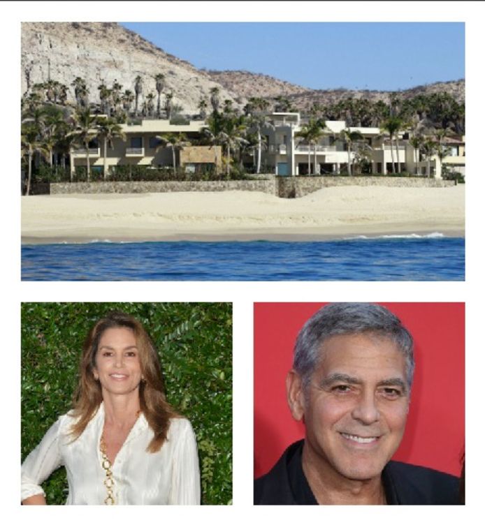 Cindy Crawford en George Clooney kochten beiden een huis op Cabo en zijn naast goede vrienden dus ook buren.