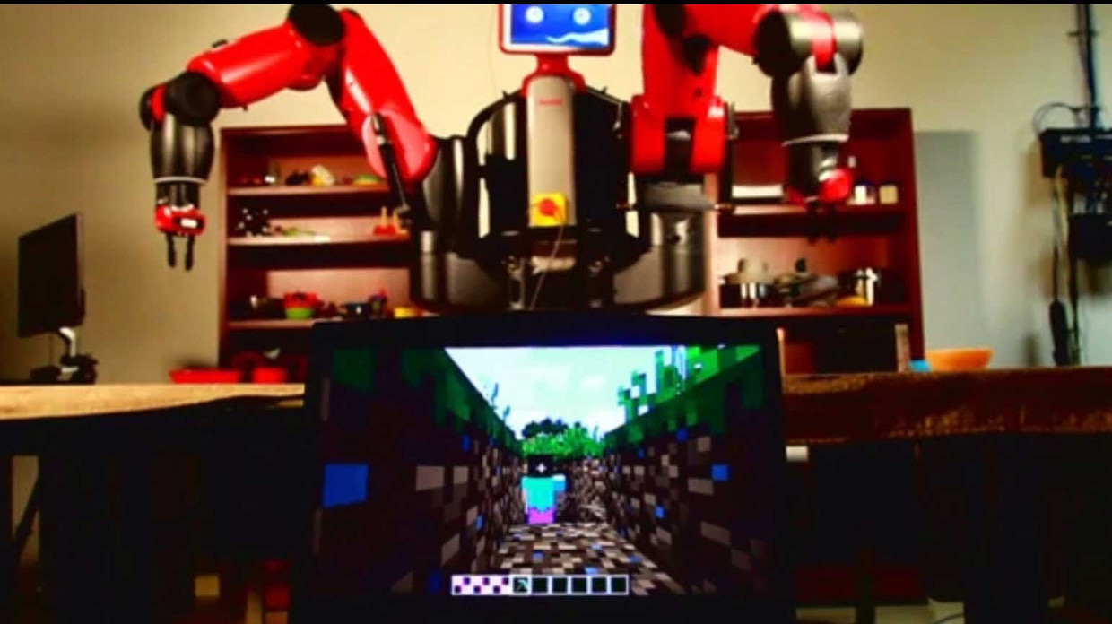 Robot leert van Minecraft. Beeld Video Brown University