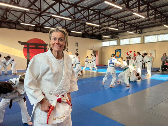 Een heel enthousiaste Gella tijdens de massatraining.