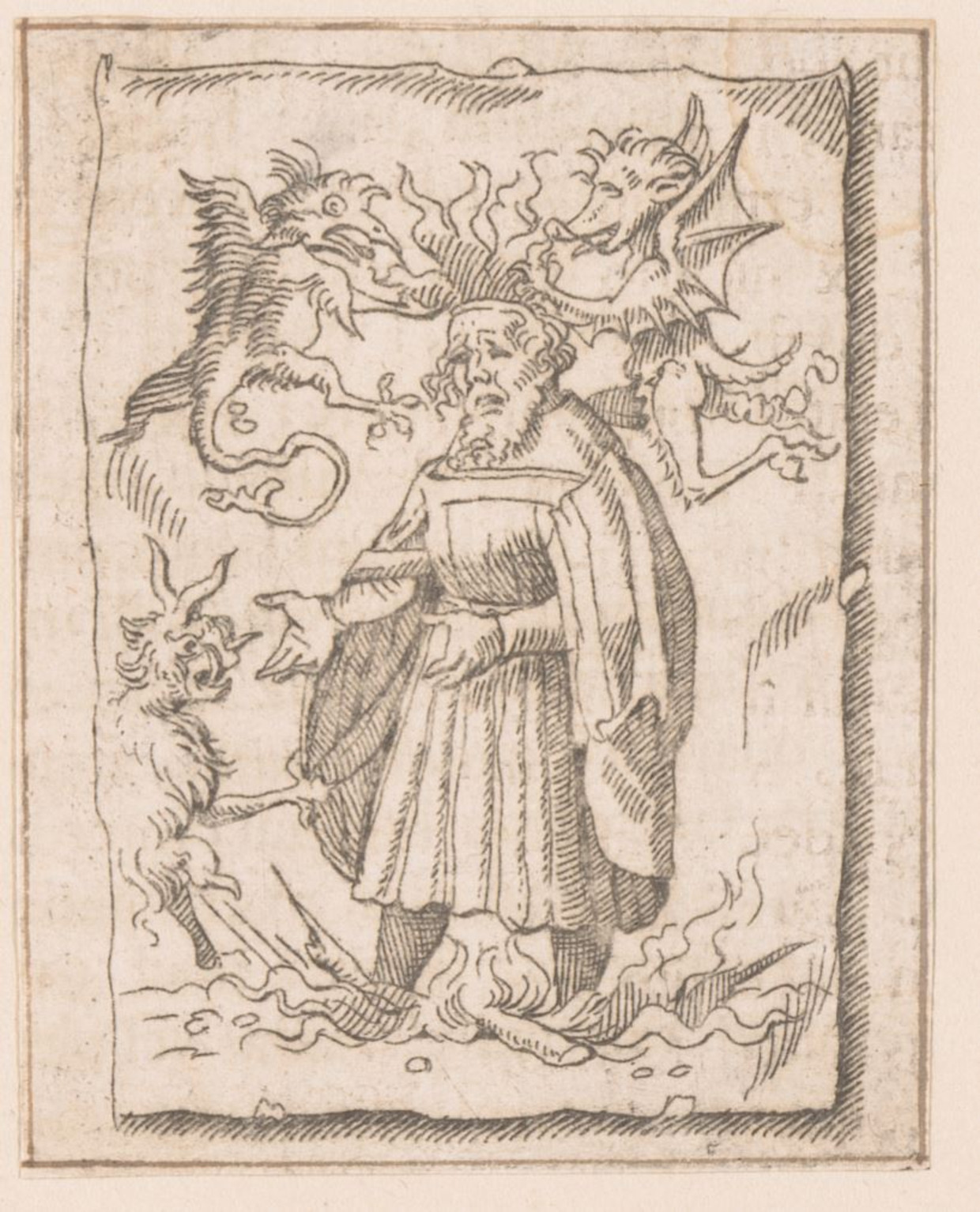 Illustratie uit de Lof der Zotheid van Desiderius Erasmus waarop te zien is hoe een ketter wordt verbrand. Erasmus pleitte in zijn geschrift voor verdraagzaamheid. Beeld Archief Rijksmuseum