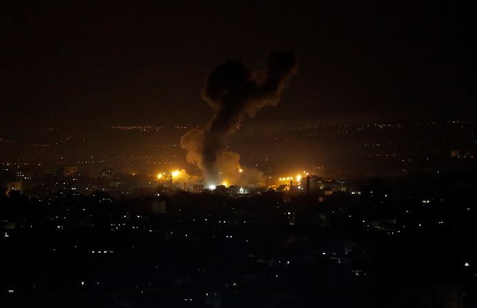 Een Israëlische luchtaanval op Gazastad twee dagen geleden.