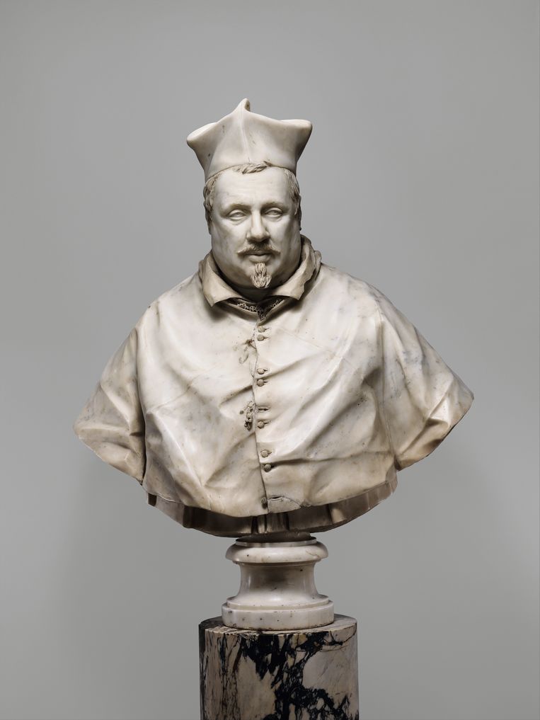 Giuliano Finelli

Karrdinaal Scipione Borghese (1577-1633)

Rome, 1632

Carrara-marmer, h. 81 cm; voetstuk: marmer, h. 18,1 cm

New York, The Metropolitan Museum of Art

Inv.nr. 53.201; aangekocht dankzij een schenking van Louisa Eldridge McBurney, 1953 Beeld The Metropolitan Museum of Art, New York