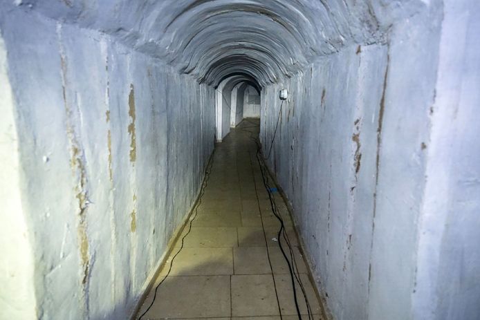Een tunnel van Hamas in Khan Younis.