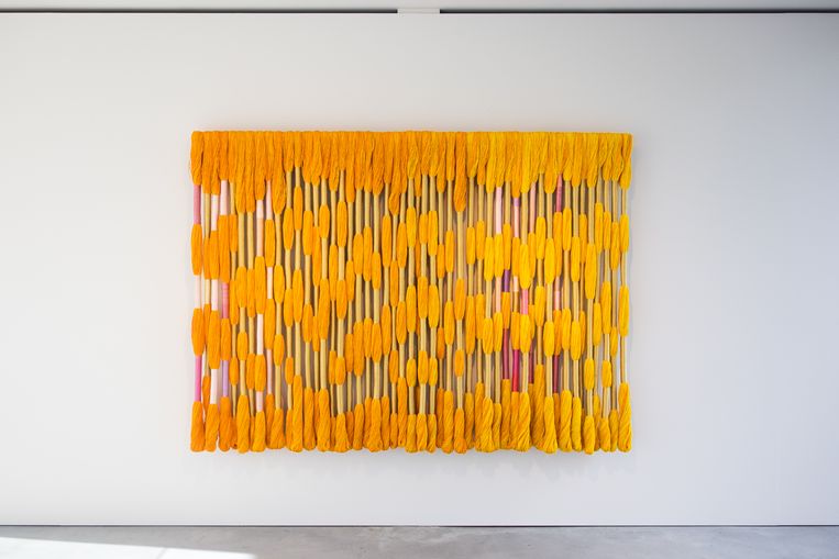 Het jubelende textiele kunstwerk van Sheila Hicks, dat zíé je niet alleen, dat hoor en voel je ook -