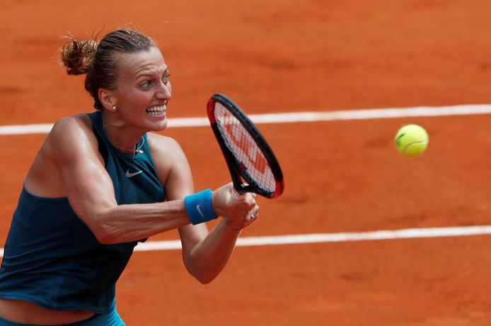 Tennis - French Open - Roland Garros, Paris, France - May 28, 2018   Czech Republic's Petra Kvitova in action during her first round match against Paraguay's Veronica Cepede Royg   REUTERS/Gonzalo Fuentes