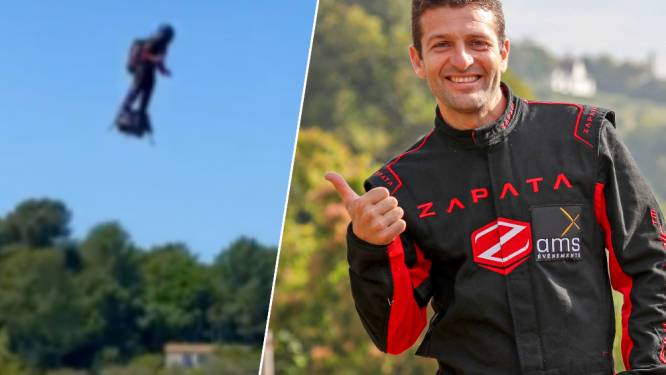 
Stunt met flyboard flopt: Franky ‘raketman’ Zapata (43) gewond na crash in Frans meer