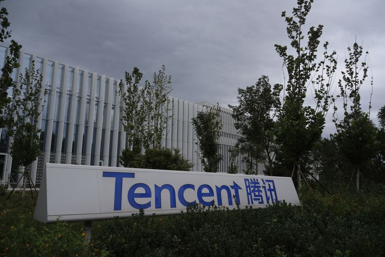 Het hoofdkwartier van het techconcern Tencent in Peking, dat onder andere WeChat beheert, de Chinese WhatsApp. Het is een dochterbedrijf van Alibaba.  Beeld EPA
