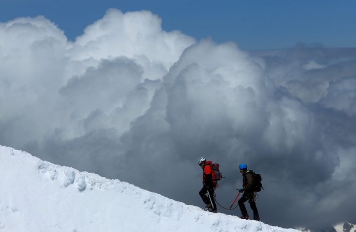 Bergbeklimmers op de Mount Blanc.