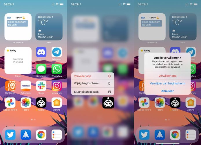 Zo verwijder je apps op iOS.