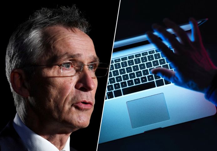 De secretaris-generaal van de NAVO, Jens Stoltenberg (links) heeft aangekondigd dat de samenwerking met Oekraïne op het vlak van cyberveiligheid zal worden uitgebreid.