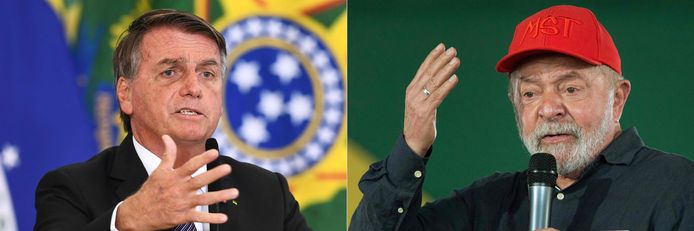 In oktober neemt de huidige president Jair Bolsonaro (links) het op tegen de voormalige progressieve president Luiz Inacio Lula da Silva (rechts).