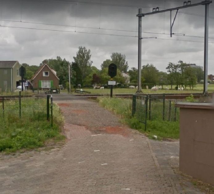 De particuliere overweg in de Van Dalenlaan in Santpoort-Zuid.