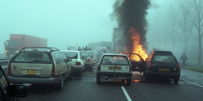 De kettingbotsing in 1998 op de A73.