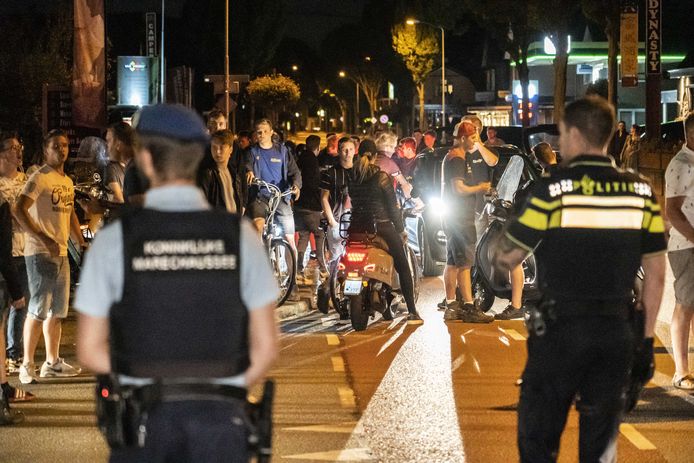 Het protest dinsdagavond in Harskamp.