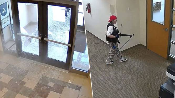 Camerabeelden tonen hoe schutter basisschool binnendringt voor fatale schietpartij