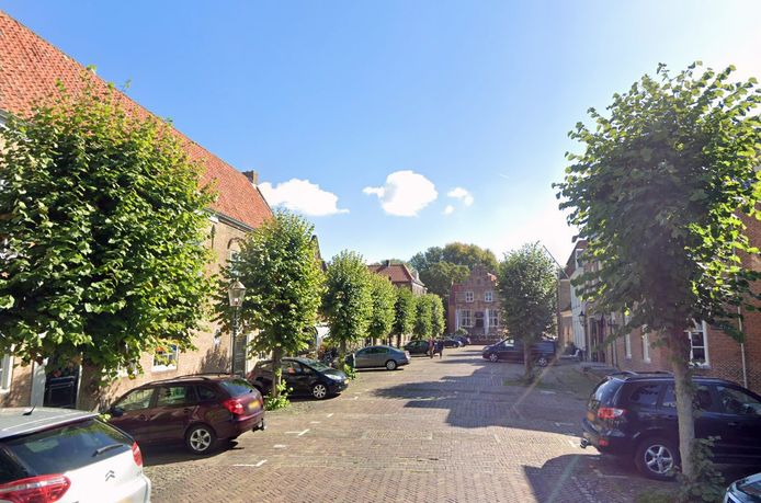 De Hoogstraat in Woudrichem. Hier krijgen bomen extra voeding in de strijd tegen luizen.