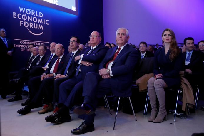 Hope Hicks op het World Economic Forum in Davos vorige maand.