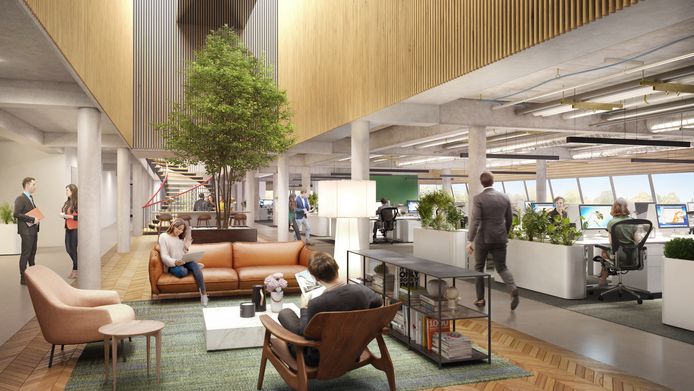 Illustratie van het interieur van de BunkerToren aan de Kennedylaan in Eindhoven. Is nu in aanbouw.