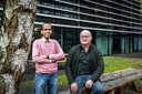 Karl McGoldrick (rechts) en Sandeep Unnikrishnan van het bedrijf LionVolt op de High Tech Campus.