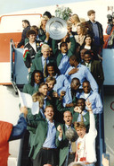 Landskampioen Feyenoord arriveert in 1993 in Rotterdam.