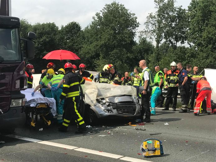 Het ongeval op de A58 bij Oirschot.