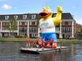 Woerdy, mascotte van de Woerdense VakantieWeek, staat weer in de Singel.