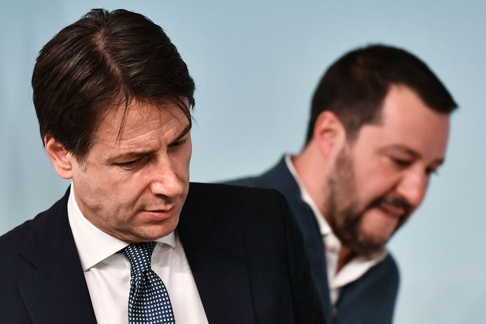 Le Premier ministre Giuseppe Conte et Matteo Salvini.